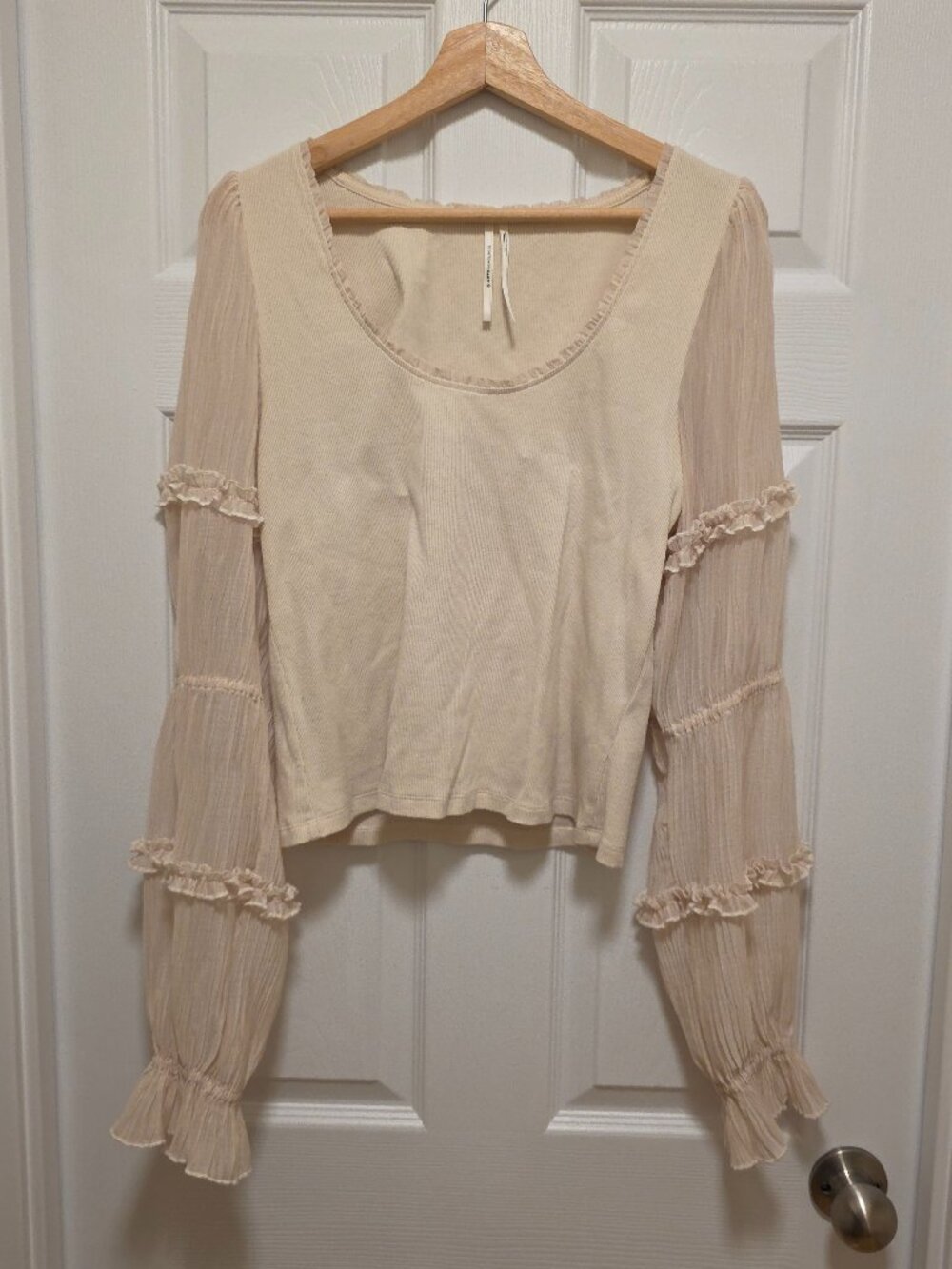 Anthropologie Long-Sleeve Victorian Ruffled Top